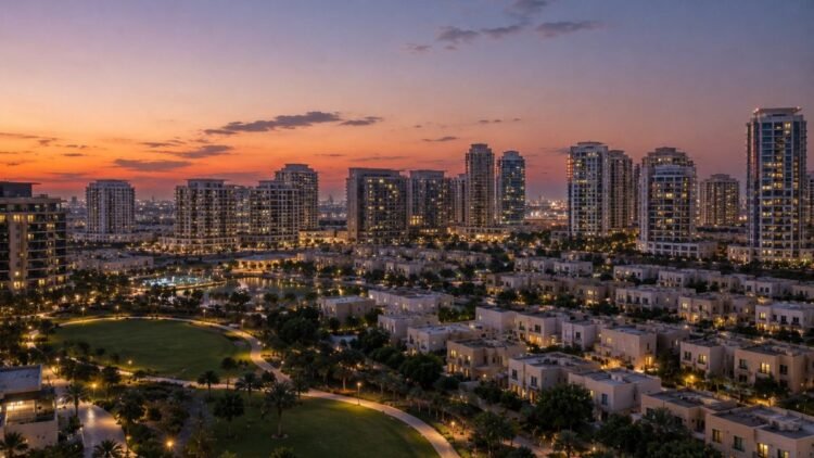 Emaar's established Downtown Dubai masterplan at dusk, the kind of large-scale community behind the 2026 Dubai developer sales rankings