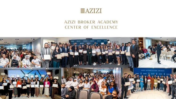 Real estate brokers seated at a Dubai broker training session inside a developer sales centre